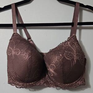 B.Luxe Elegant Lace Underwire Bra - Brown Size 38D